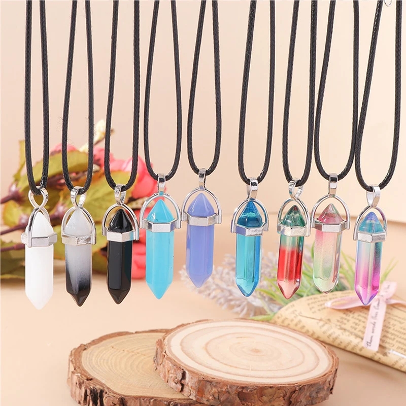 Crystal Pendant Necklace Natural Stone - 여자를위한 천연 석재 목걸이 석영 오팔