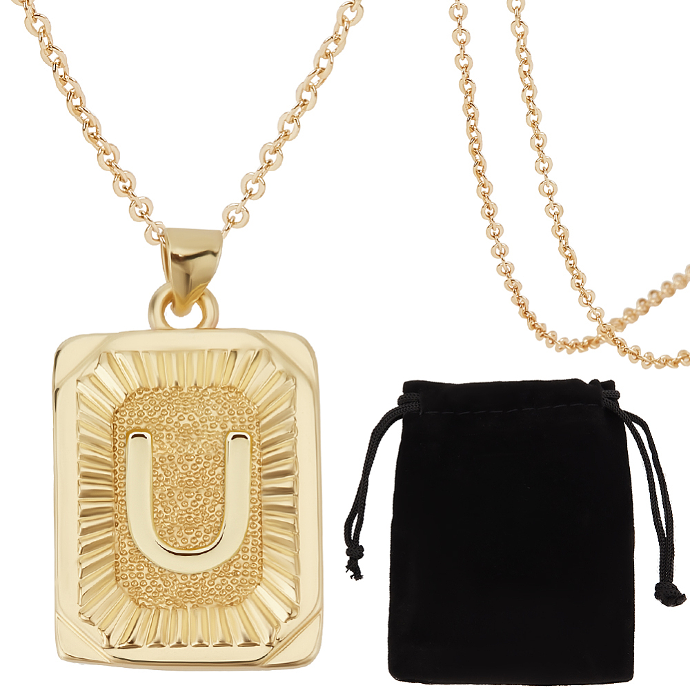 Initial Letter Necklace 18K Gold - 여성용 이니셜 목걸이 1개, 18K 금도금