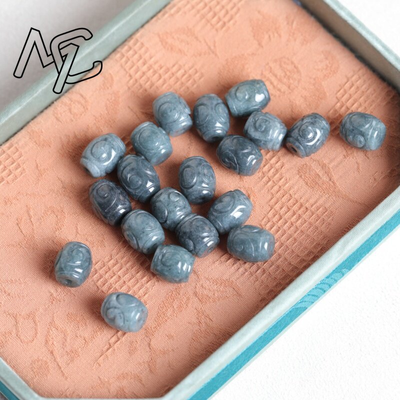 5PC 천연 블루 워터 옥 리플 버킷 비즈 DIY 팔찌 - Earrings 리뷰 및 가격