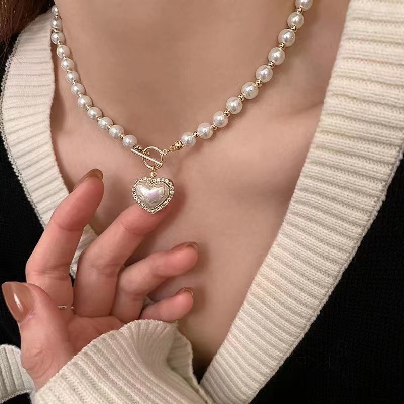 새로운 빈티지 스타일 모조 진주 초커 목걸이 여성용 심 - Pearl Choker Necklace Vintage 리뷰 및 가격