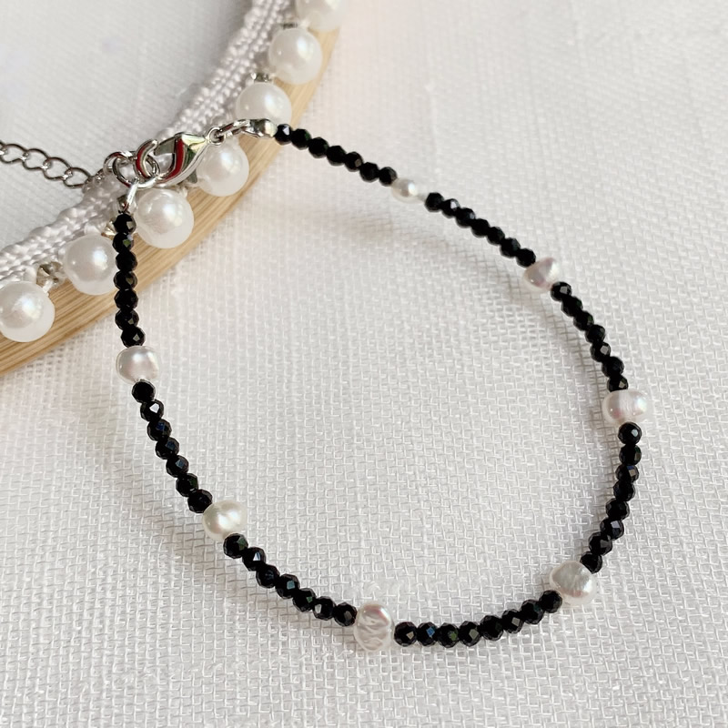 패션 치유 보석 2MM 작은 검은 흑요석 돌 크리스탈  - Pearl Choker Necklace Vintage 리뷰 및 가격