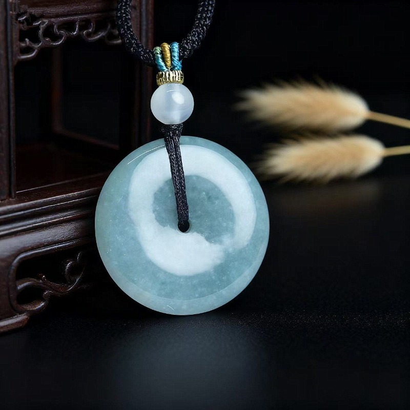새로운 진짜 천연 옥 도넛 모양 폰 안 매듭 펜던트 목 - Necklaces 리뷰 및 가격