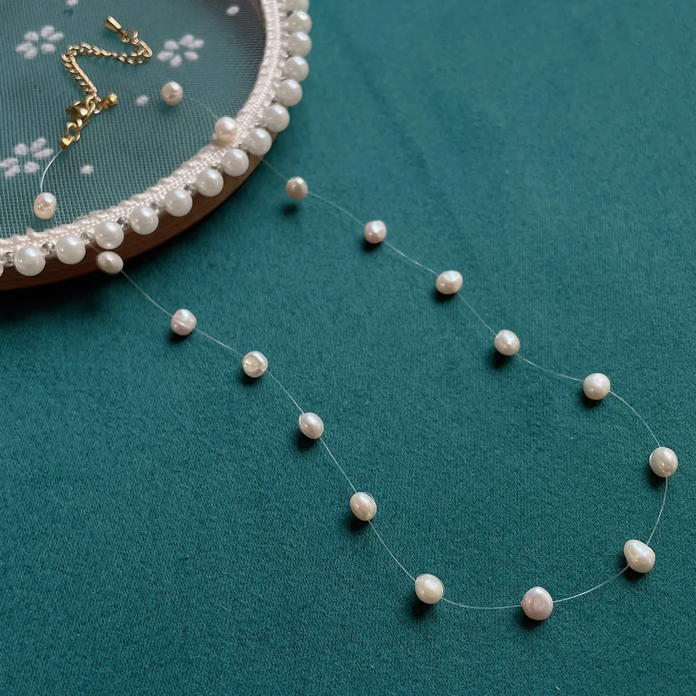여성용 천연 담수 진주 목걸이, 수제 불규칙 바로크 진 - Pearl Choker Necklace Vintage 리뷰 및 가격