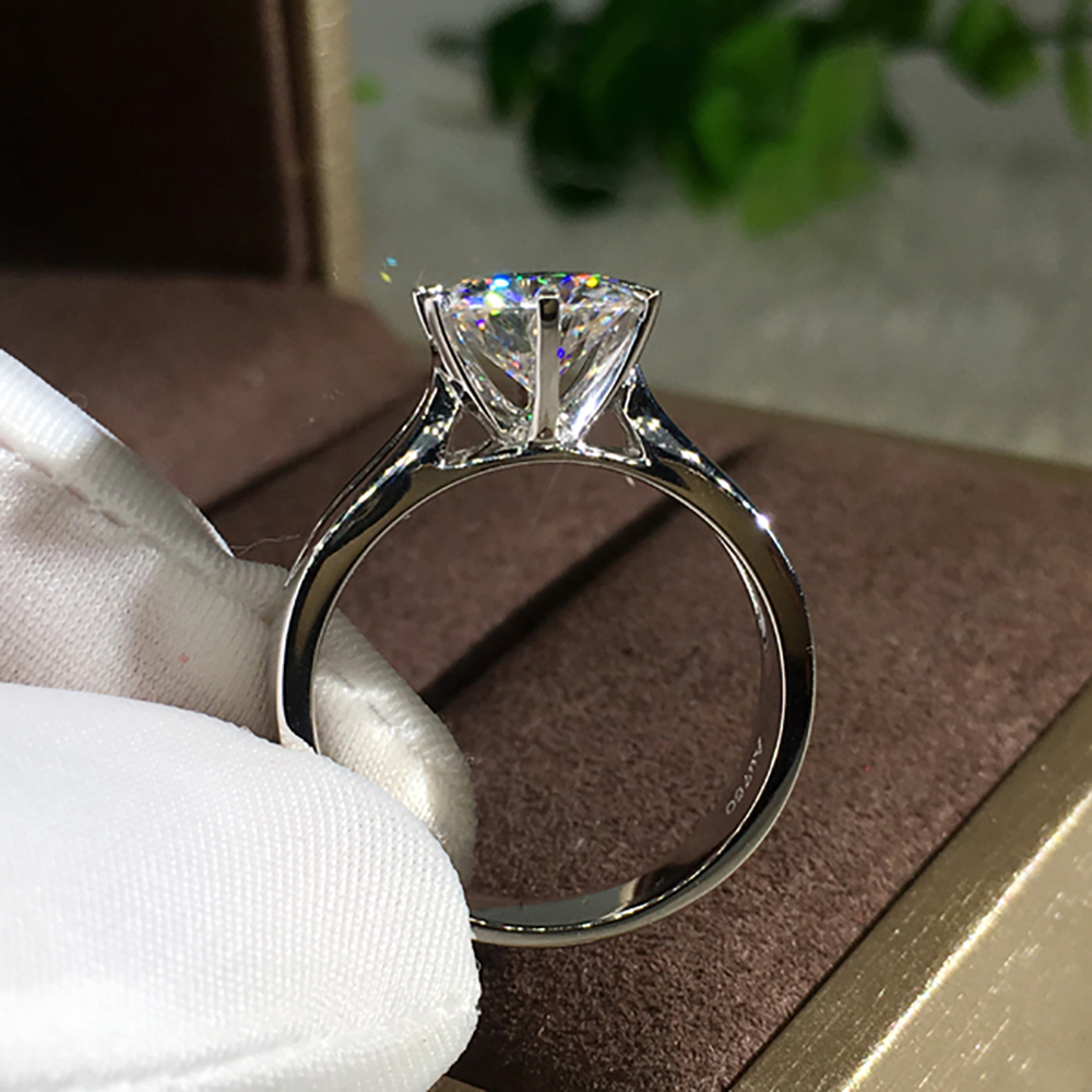 맞춤형 순금 14K Au585 화이트 골드 여성 웨딩  - Moissanite Engagement Ring 1 Carat 리뷰 및 가격