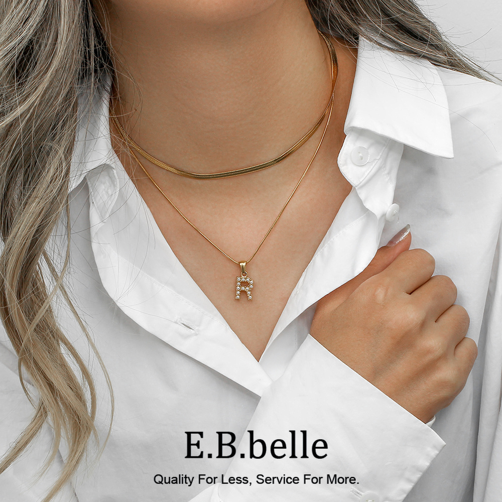 E.B.belle 스테인레스 스틸 18K 골드 도금 인 - Initial Letter Necklace 18K Gold 리뷰 및 가격