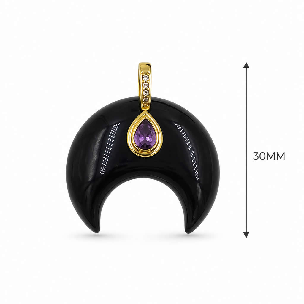 30mm 초승달 펜던트 천연 보석 힐링 크리스탈 목걸이 - Crystal Pendant Necklace Natural Stone 리뷰 및 가격