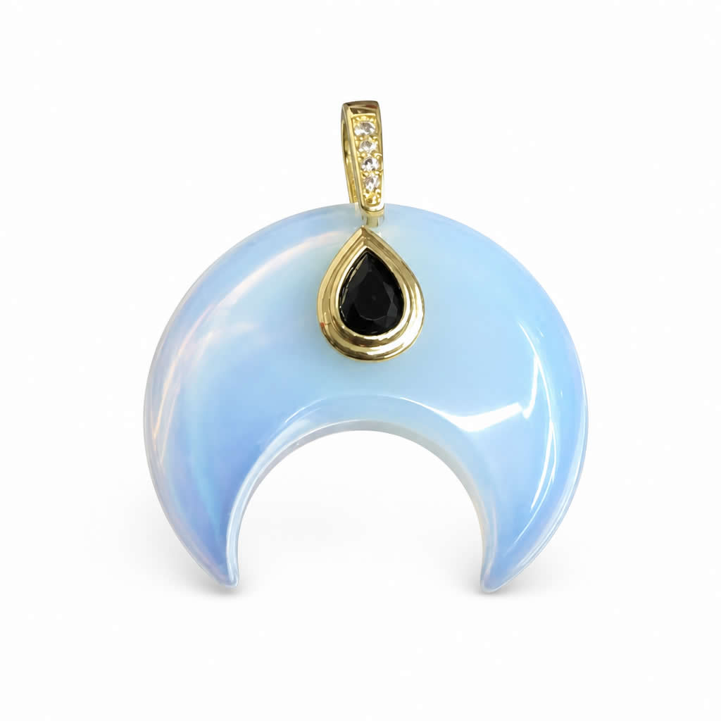 30mm 초승달 펜던트 천연 보석 힐링 크리스탈 목걸이 - Crystal Pendant Necklace Natural Stone 리뷰 및 가격