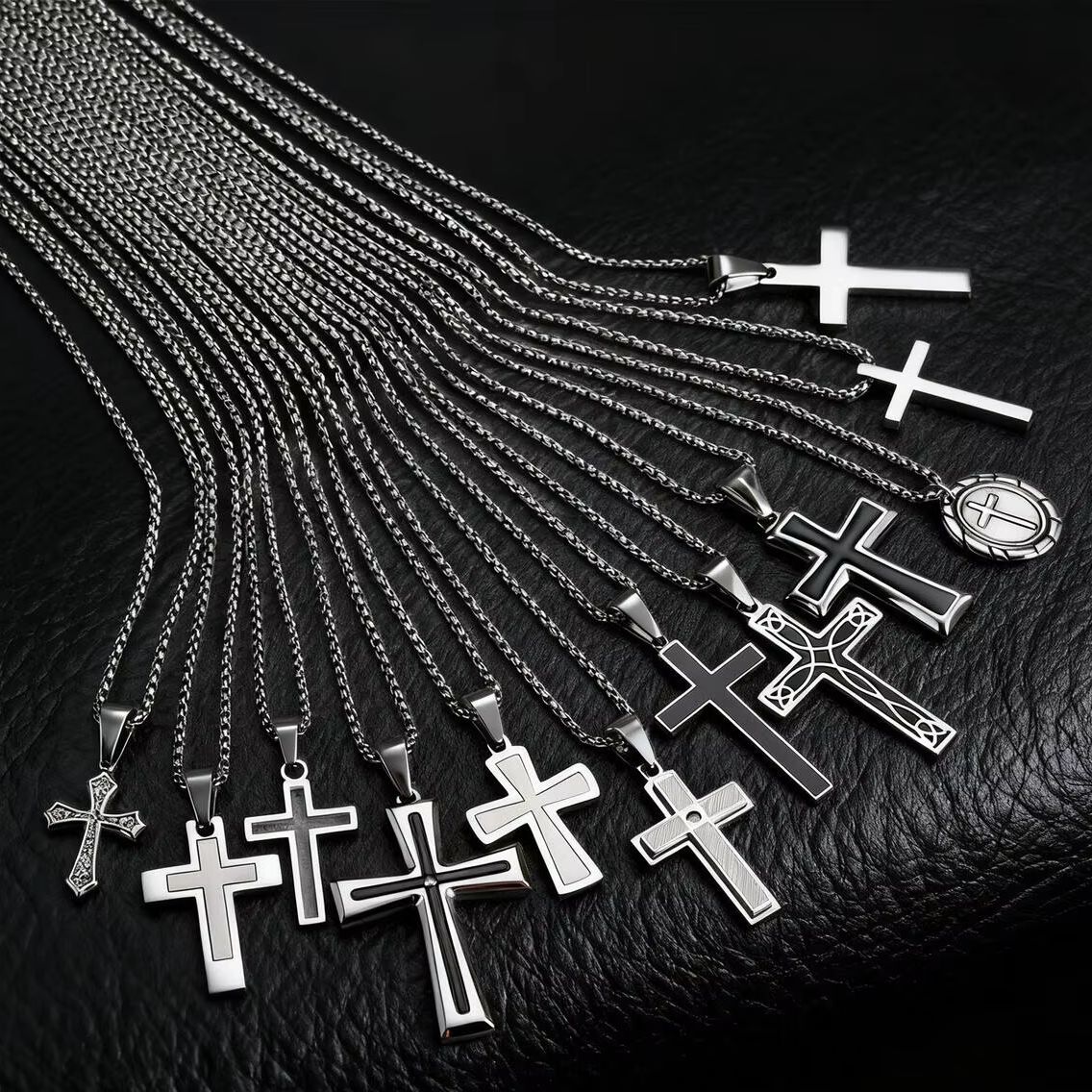 힙합 펑크 크로스 목걸이 (남성용), 방수 스테인리스  - Cuban Link Chain 12Mm 리뷰 및 가격