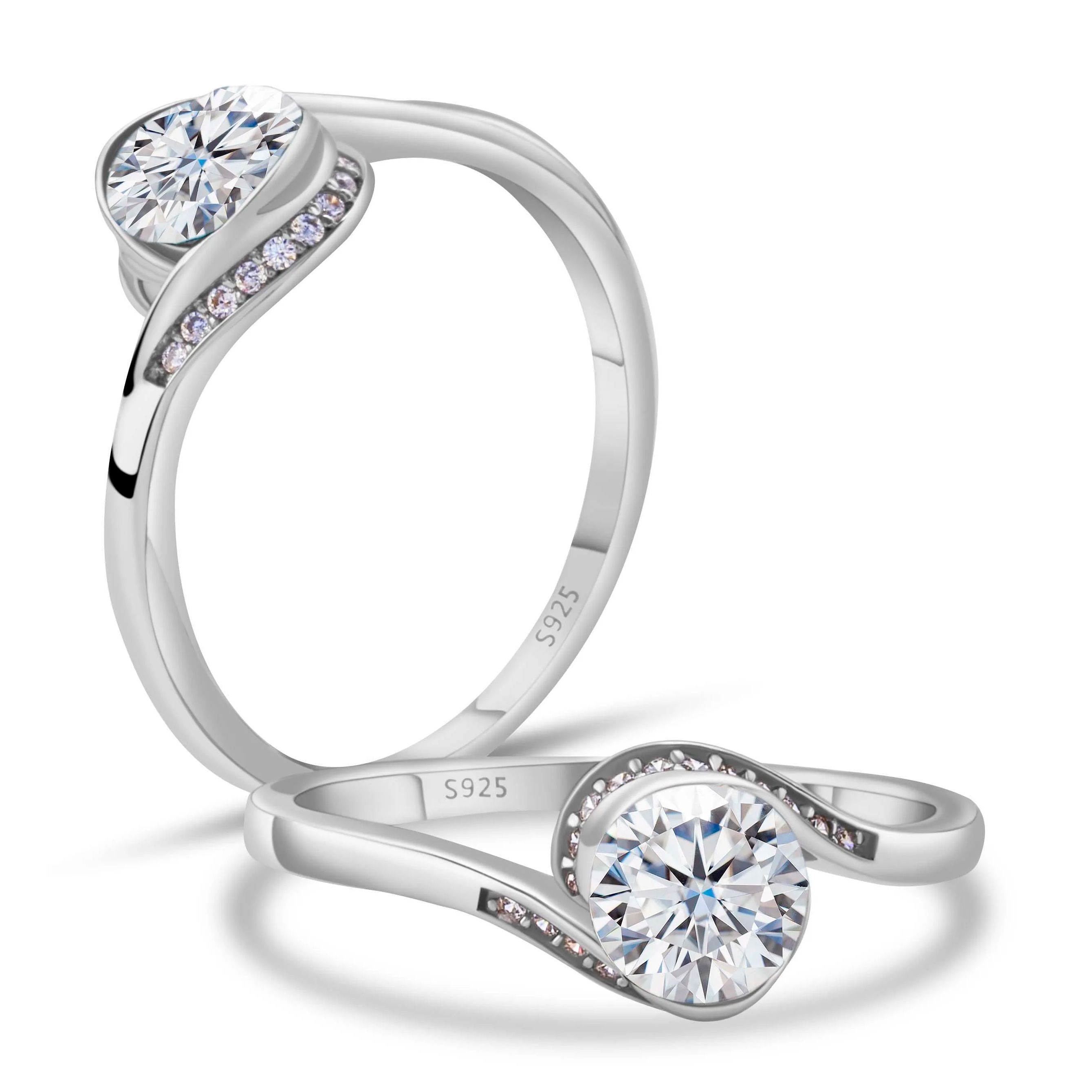 여성용 모이사나이트 다이아몬드 반지 고급 1캐럿 D 컬 - Moissanite Engagement Ring 1 Carat 리뷰 및 가격