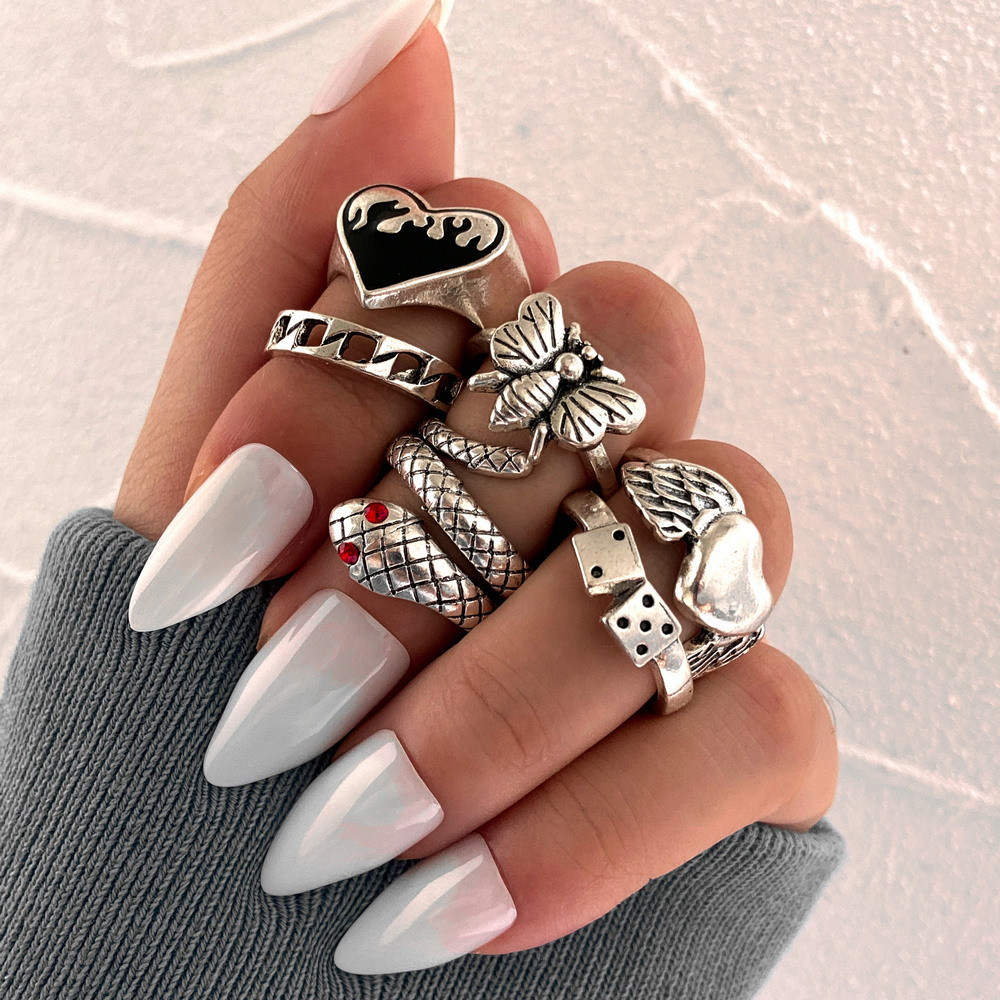 여성을 위한 빈티지 펑크 스타일의 뱀 모양 너클 링 6 - Vintage Punk Knuckle Rings Set 리뷰 및 가격